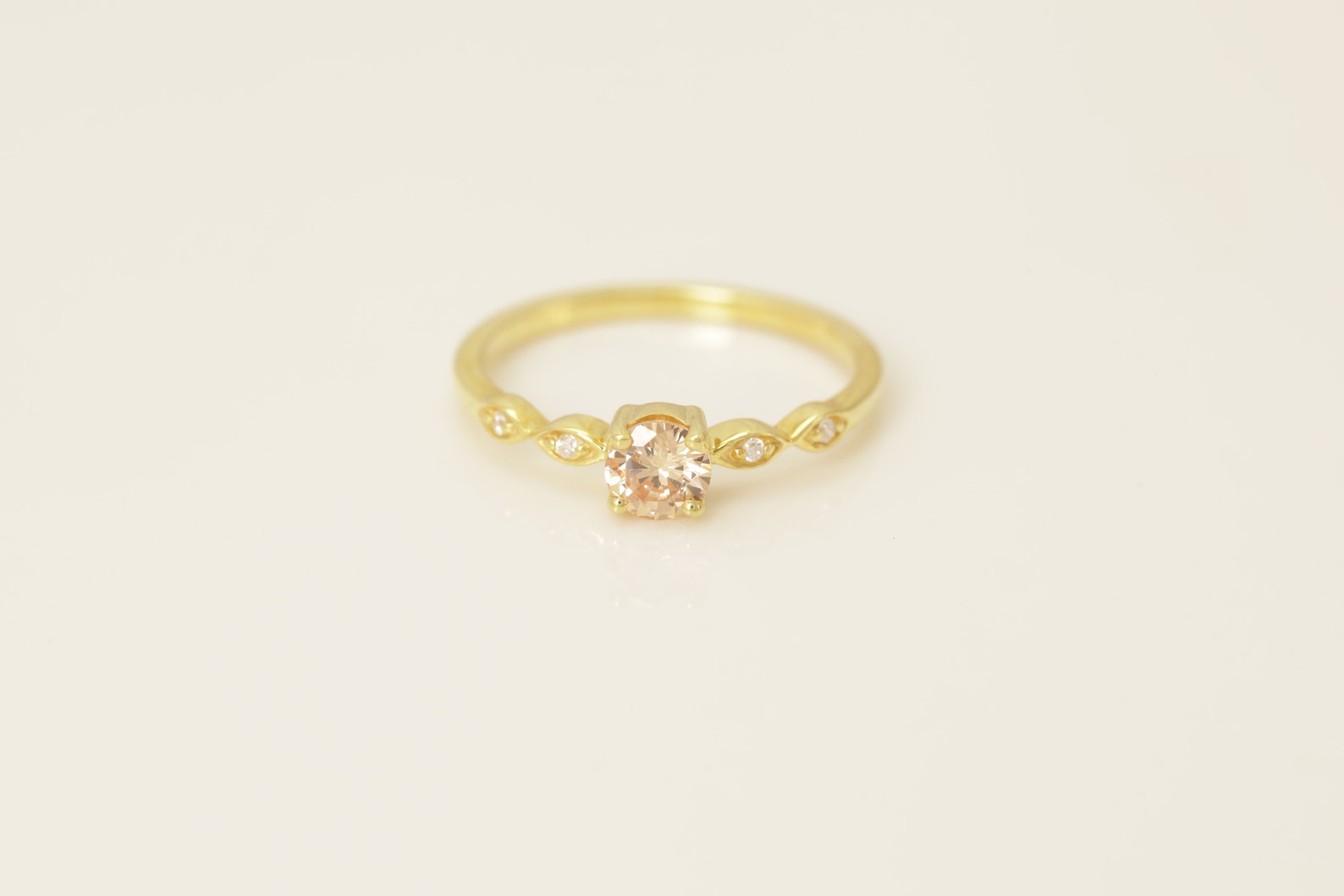 Topaz and Diamond Engagement Ring, November Birthstone, Topaz Ring, 18k Gold Unique Promise Ring, Marquise Ring